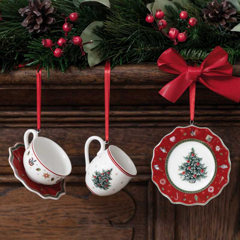 Villeroy /& Boch Nostalgic Ornaments // 7 x 6 cm 3tlg Multicolore Porcellana