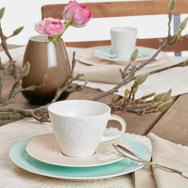 Grey High-Quality 220 ml Villeroy & Boch Club Floral Touch of Smoke Coffee Cup Premium Porcelain Grey High-Quality 220 ml Villeroy & Boch Club Floral Touch of Smoke Coffee Cup Premium Porcelain