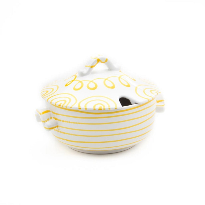 Gmundner Keramik Gelbgeflammt Smooth soup pot 2 L / h: 18 cm