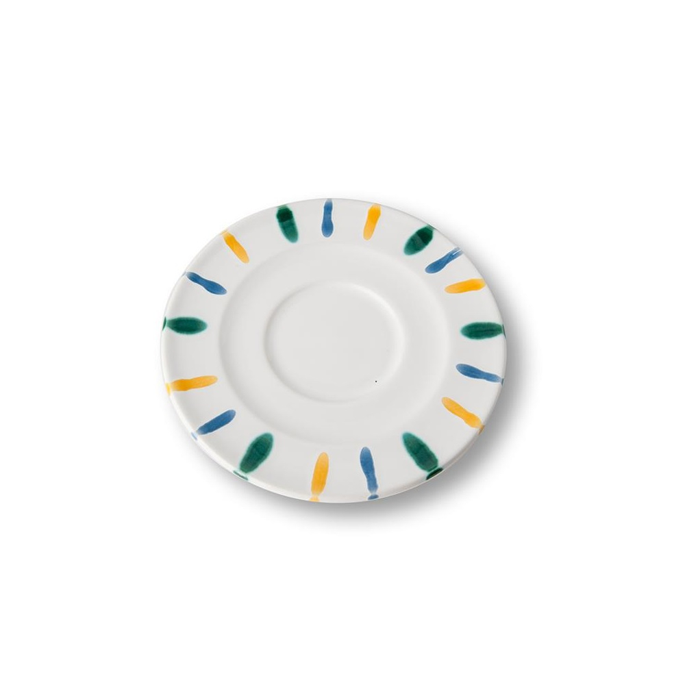 Gmundner Keramik Buntgeflammt Cappuccino-Untertasse Gourmet d: 14 cm