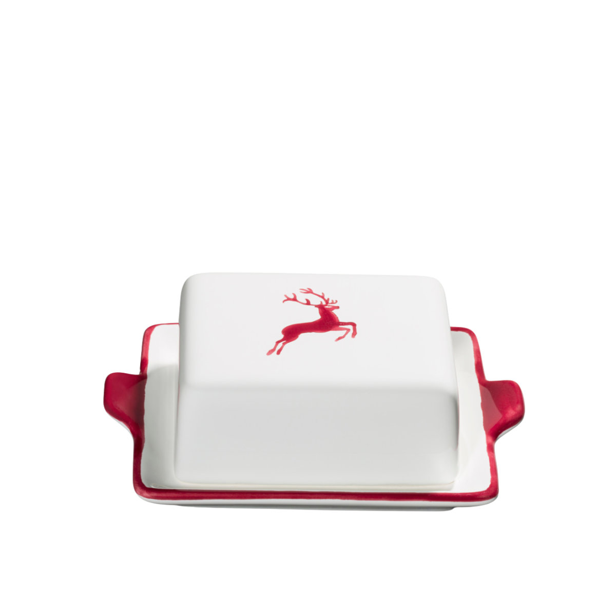 Gmundner Keramik Bordeauxroter Hirsch Butter dish 125 g