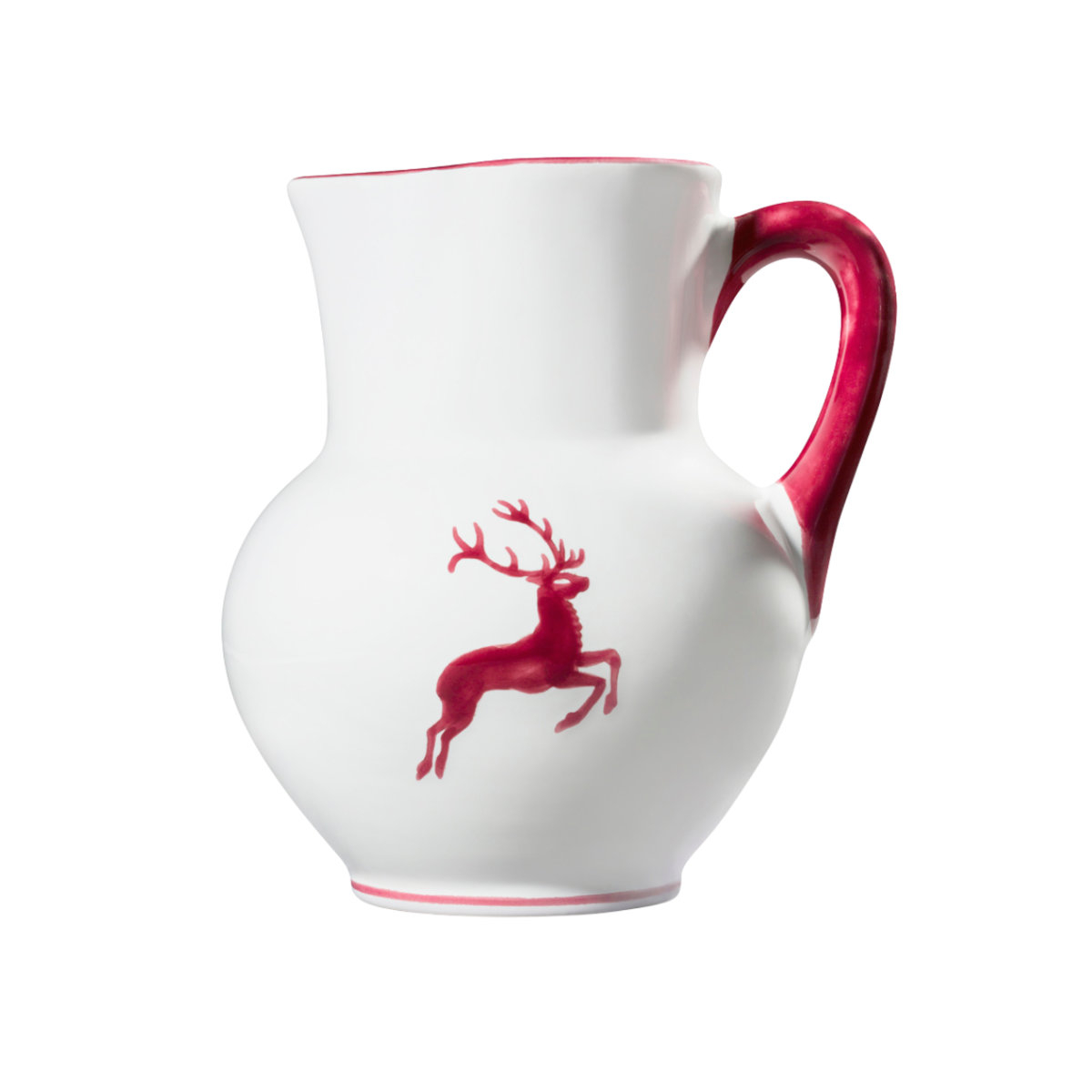Gmundner Keramik Roter Hirsch Jug Viennese form 1 L / h: 8.8 cm