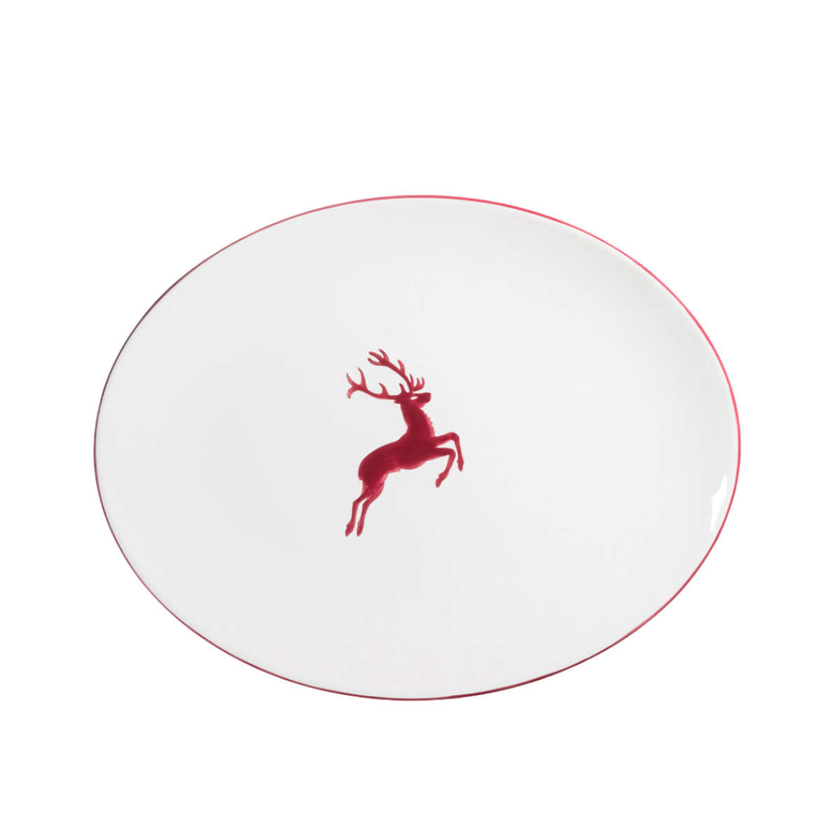 Gmundner Keramik Roter Hirsch Oval plate 33x26x2.5 cm