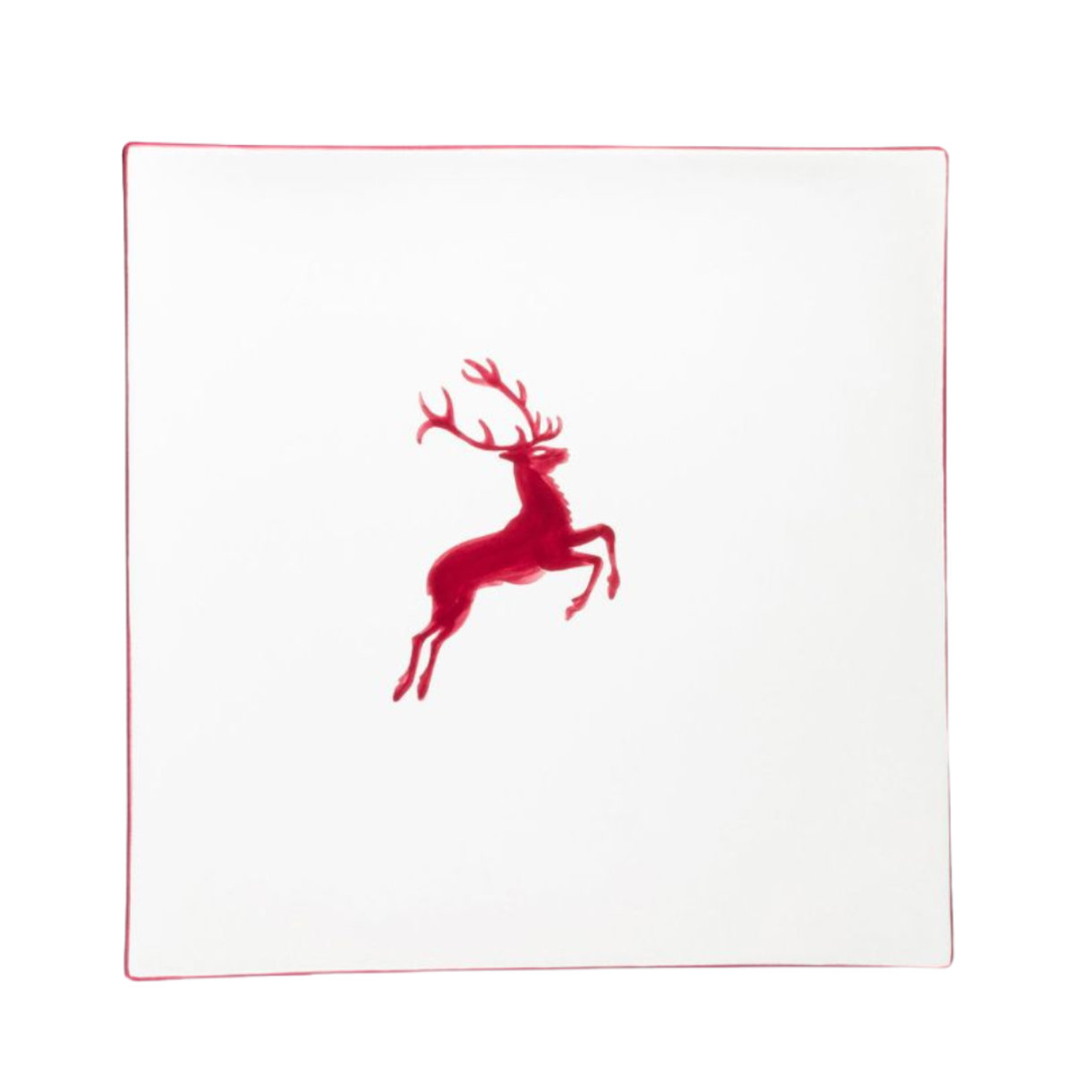 Gmundner Keramik Roter Hirsch Square place plate 31x31x2.8 cm