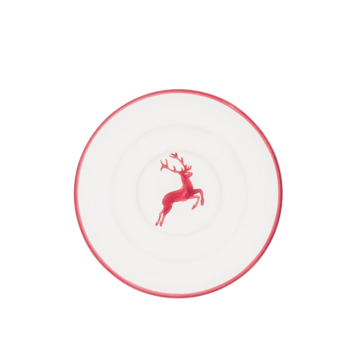 Gmundner Keramik Bordeauxroter Hirsch Espresso-Untertasse Gourmet 11 cm