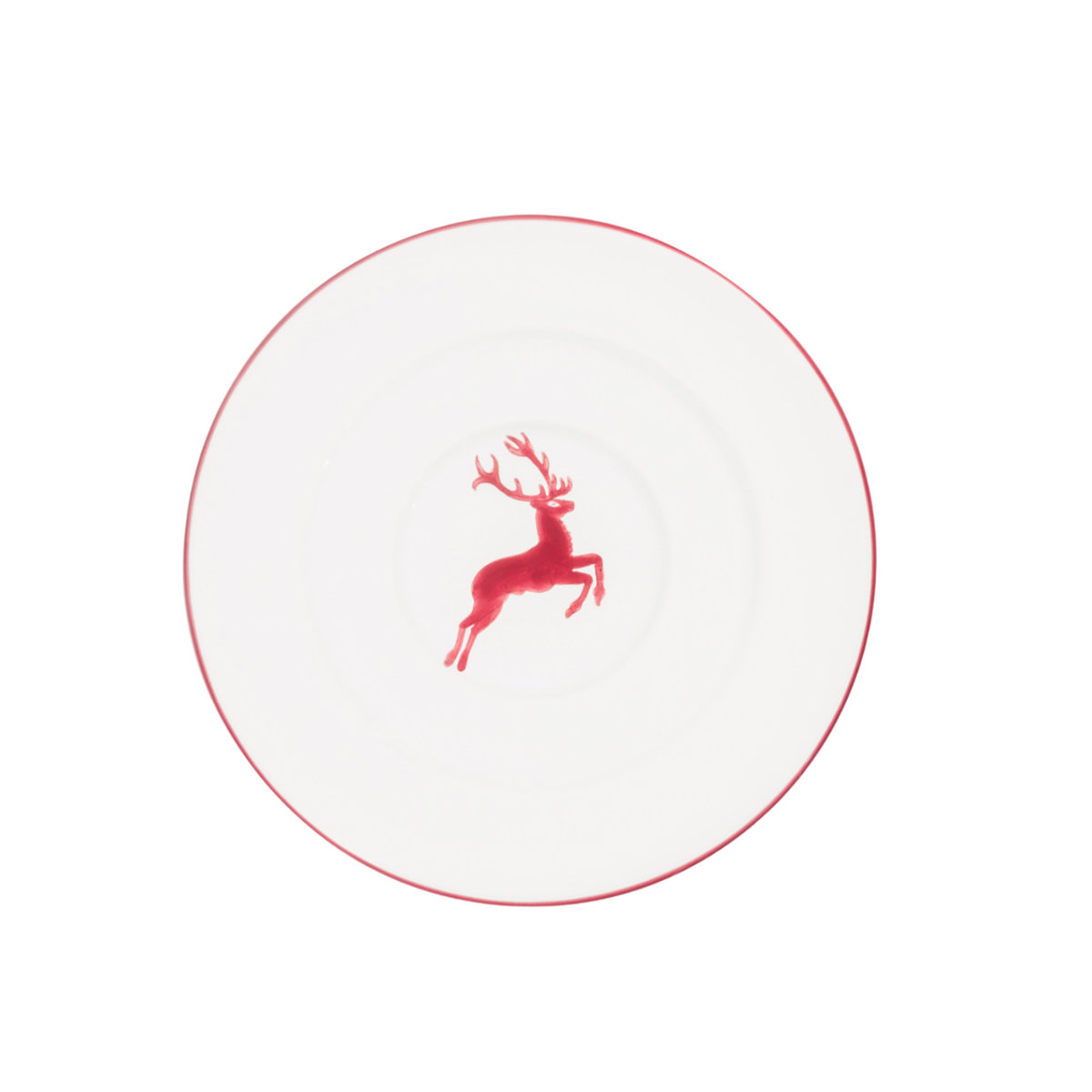 Gmundner Keramik Bordeauxroter Hirsch Kaffee-Untertasse Gourmet 16 cm