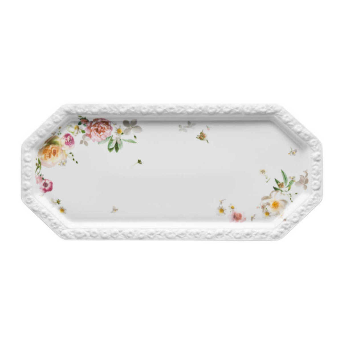 Rosenthal Maria Pink Rose Rectangular cake plate 36 x 16 cm