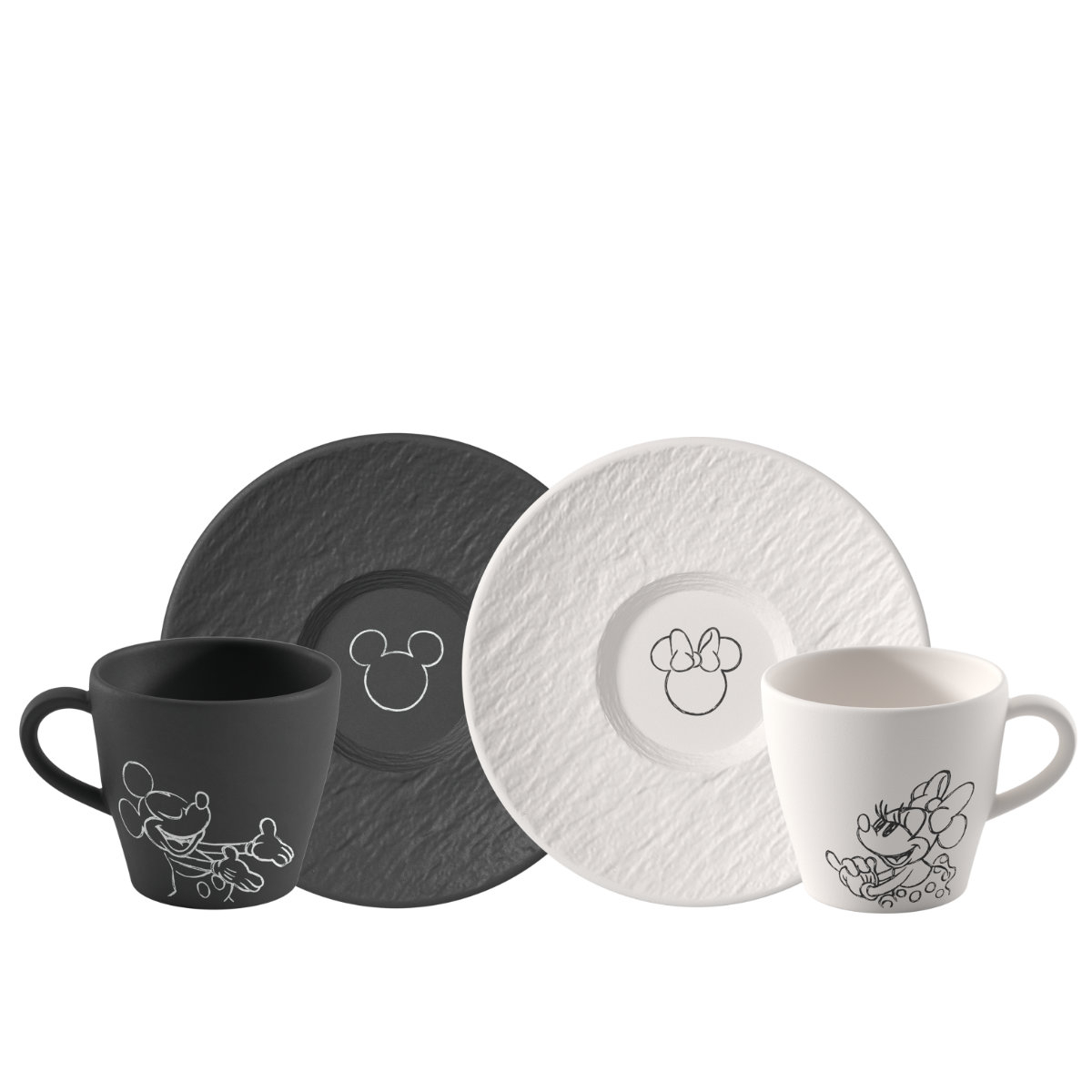Villeroy & Boch Manufacture Rock Mickey Mouse Kaffeetasse mit Untertasse Set 4-tlg. im GK