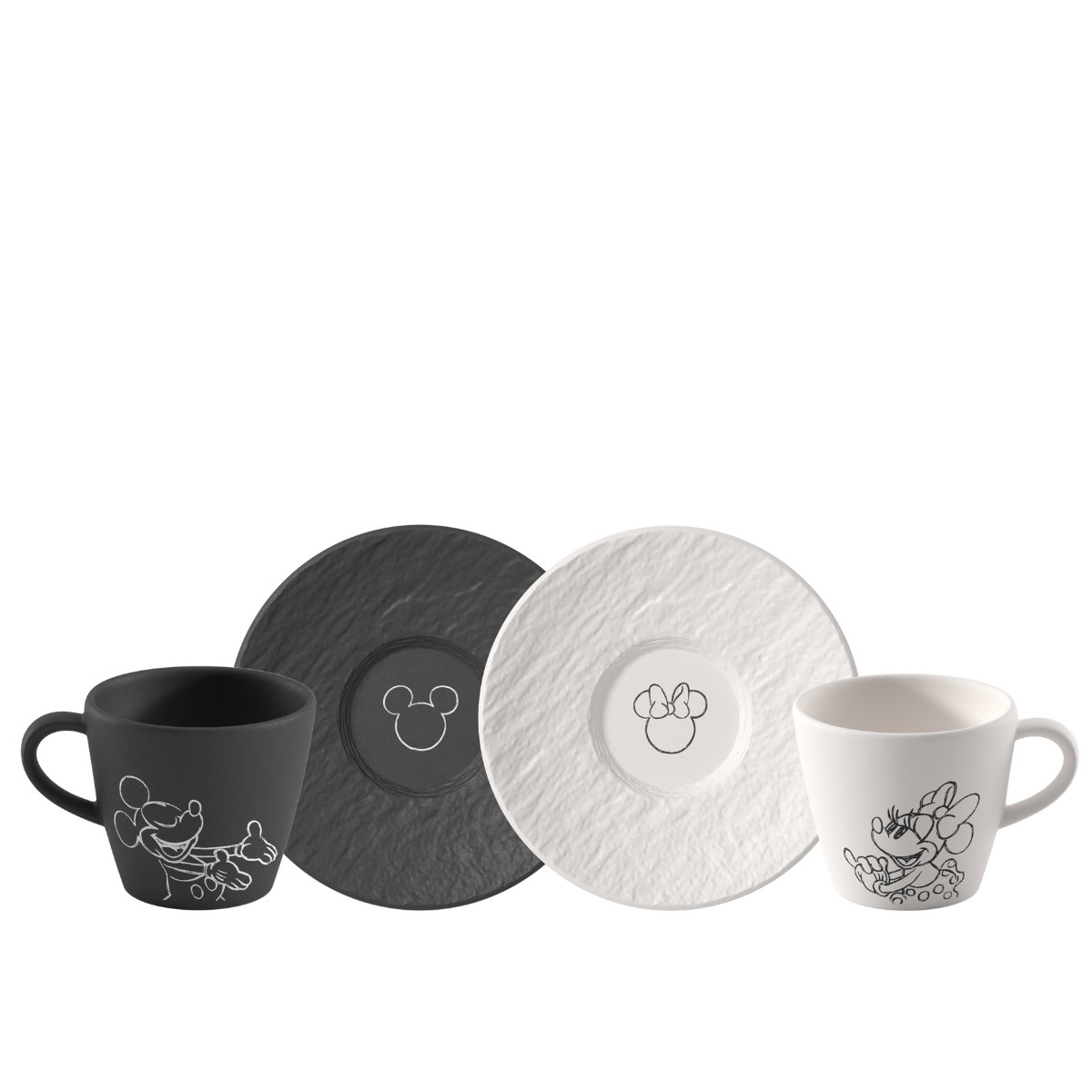 Villeroy & Boch Manufacture Rock Mickey Mouse Espressotasse mit Untertasse Set 4-tlg. im GK