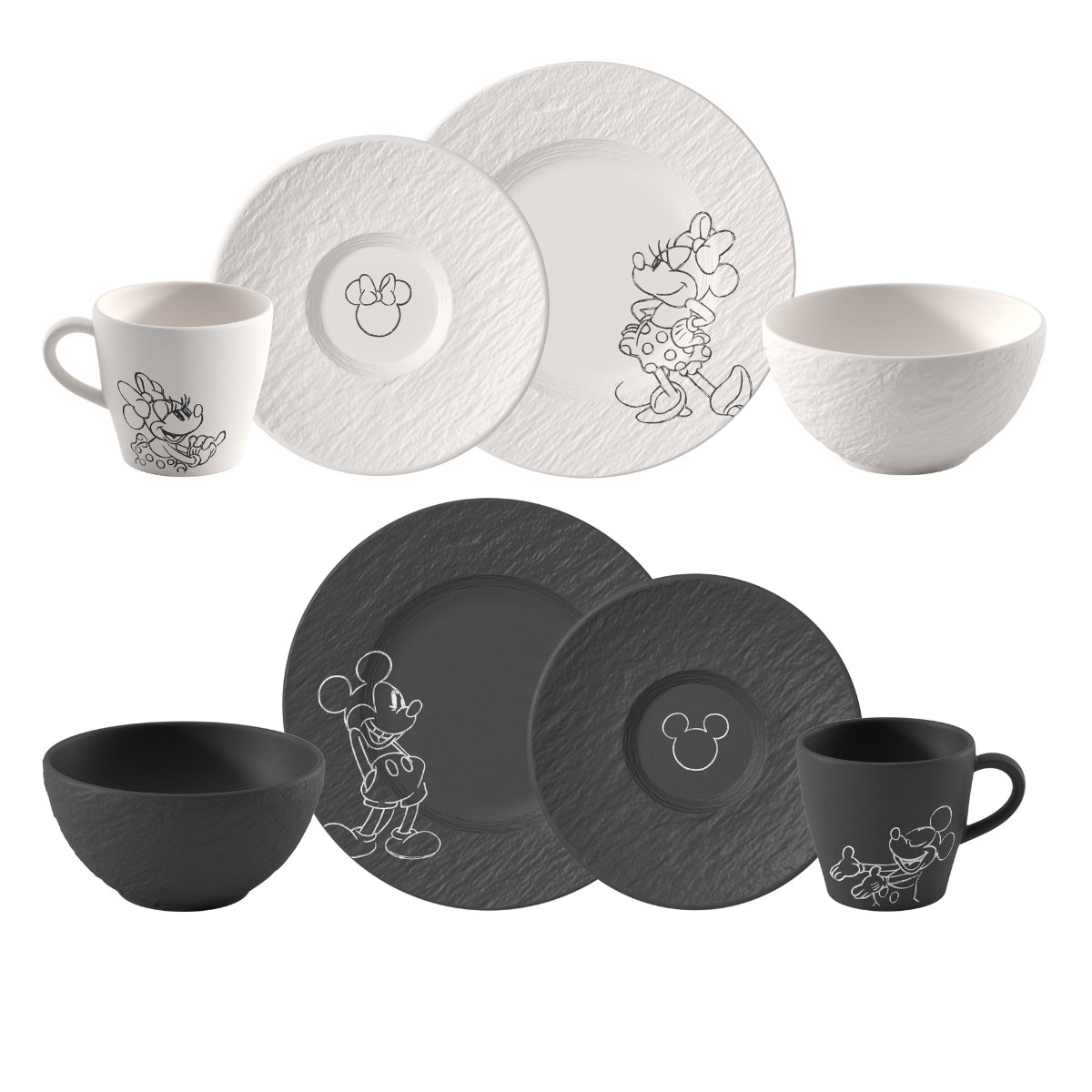 Villeroy & Boch Manufacture Rock Mickey Mouse Frühstücks-Set 8-tlg. im GK