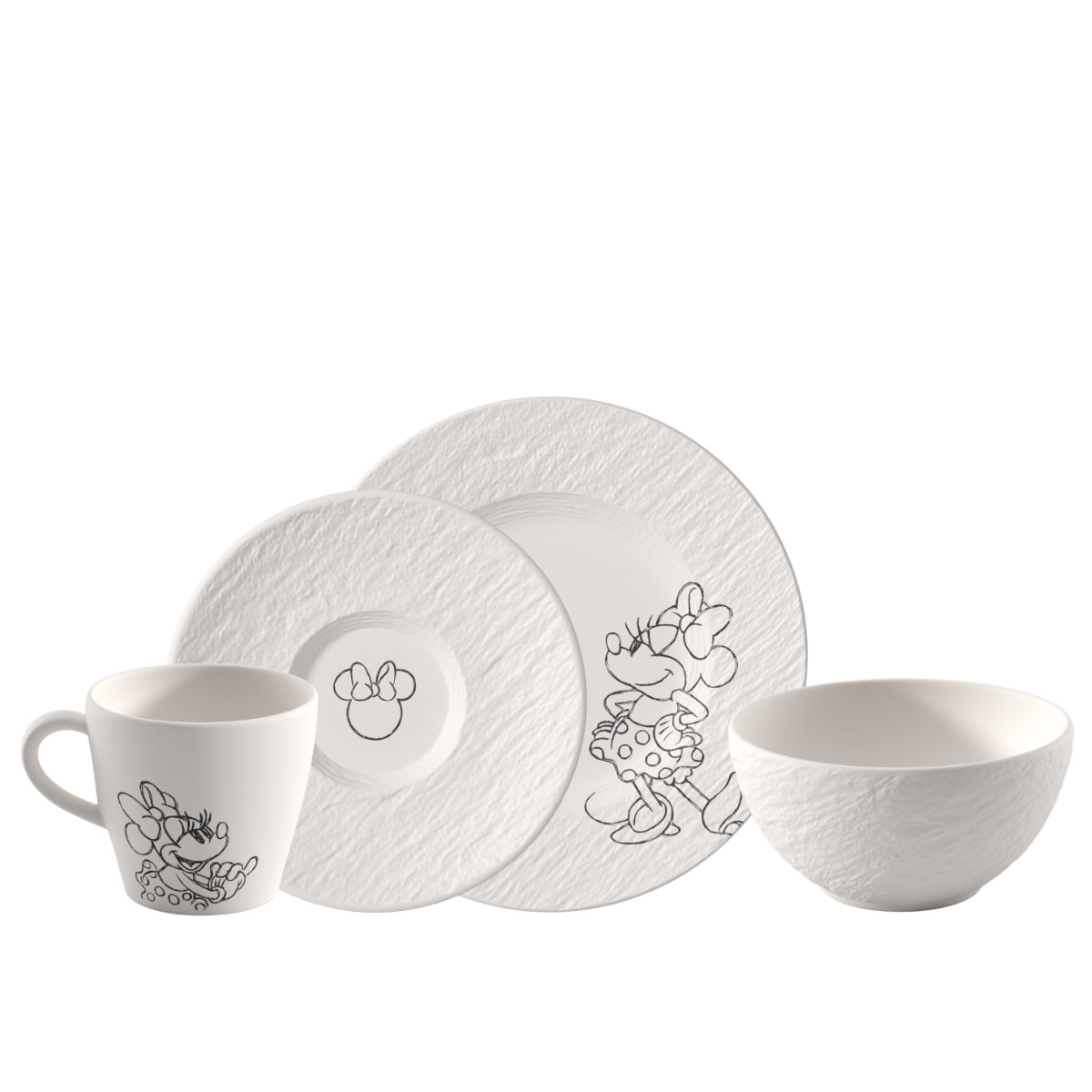 Villeroy & Boch Manufacture Rock blanc Mickey Mouse Frühstücks-Set 4-tlg. im GK