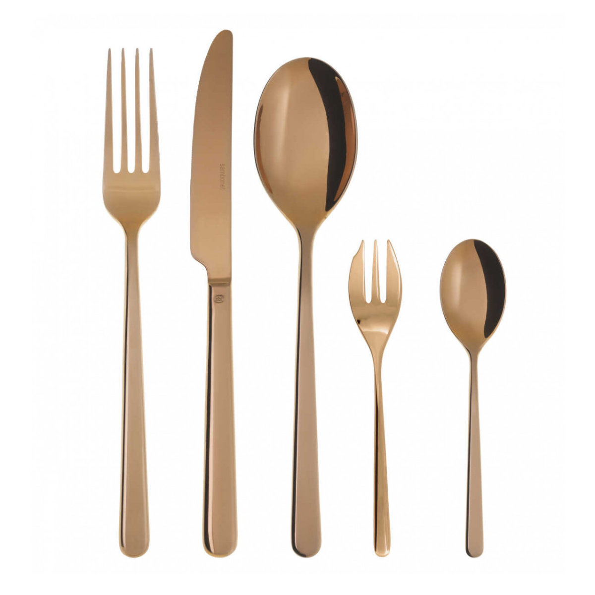 Sambonet Linear - Edelstahl / PVD Kupfer 30-piece cutlery set. Full tang / Monoblock