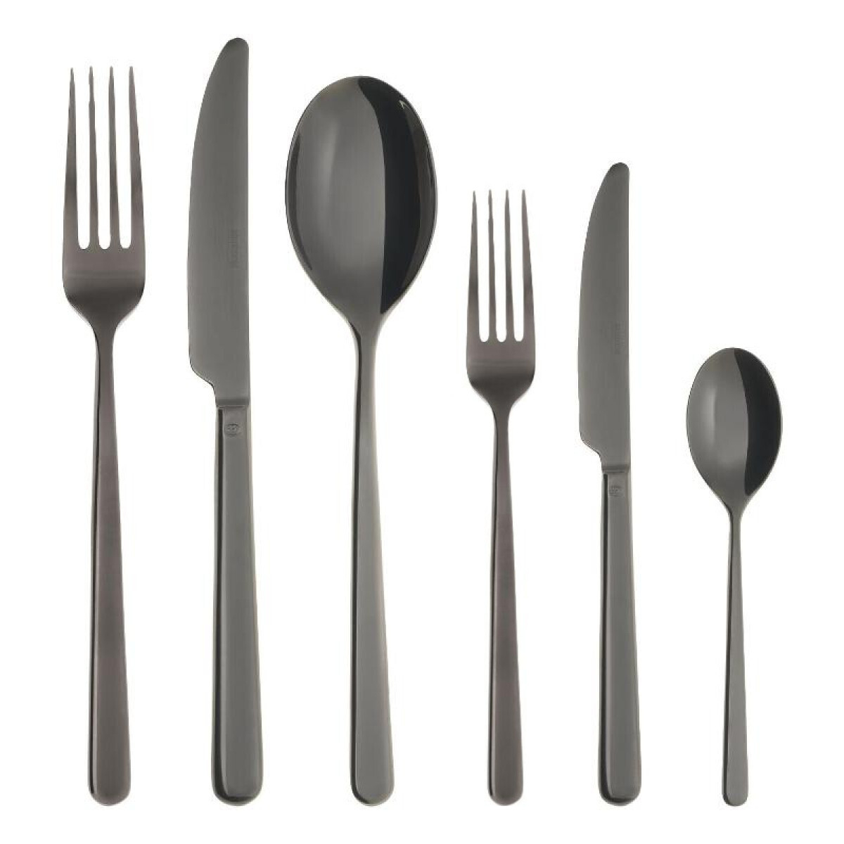 Sambonet Linear - Edelstahl / PVD schwarz Cutlery set 36 pcs. Full tang / Monoblock