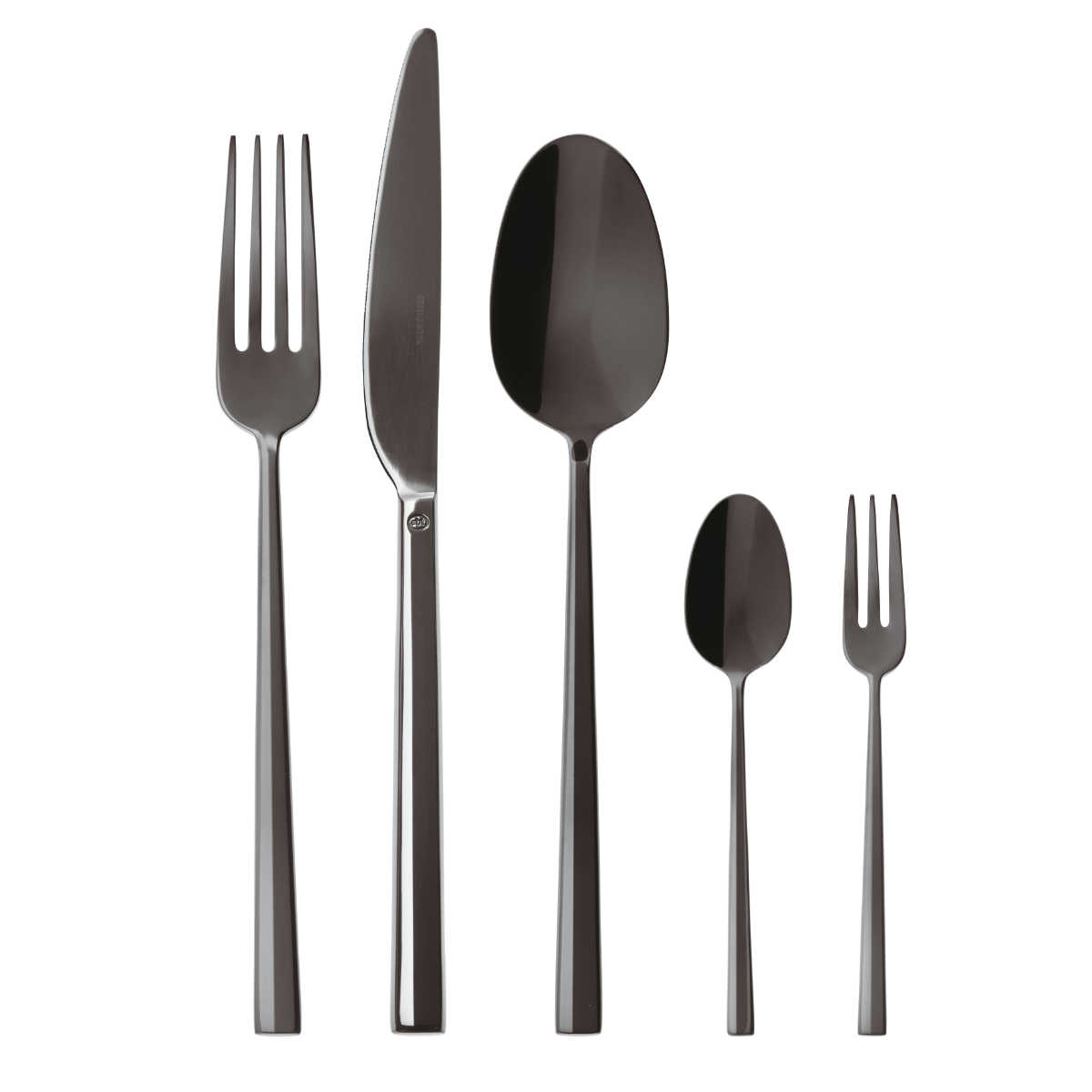 Sambonet Rock - Edelstahl / PVD schwarz 60-piece cutlery set. Full tang / Monoblock