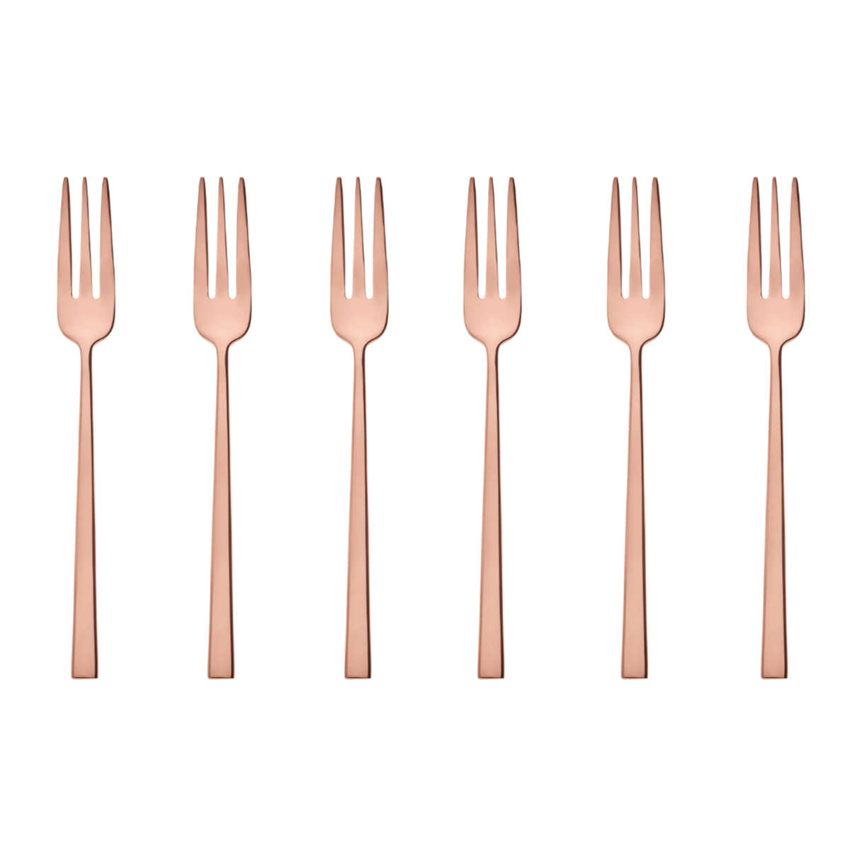 Sambonet Rock - Edelstahl / PVD Kupfer Set of 6 cake forks