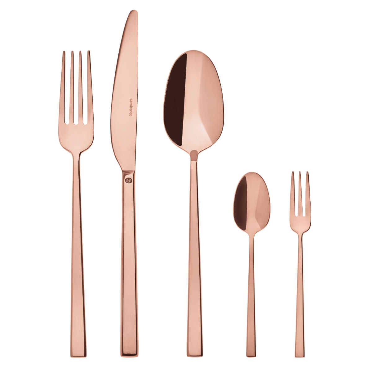 Sambonet Rock - Edelstahl / PVD Kupfer 60-piece cutlery set. Full tang / Monoblock
