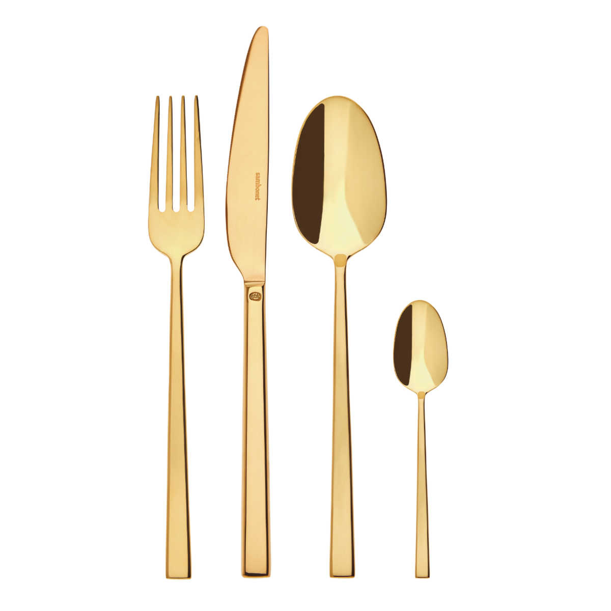 Sambonet Rock - Edelstahl / PVD Gold 24-piece cutlery set. Full tang / Monoblock
