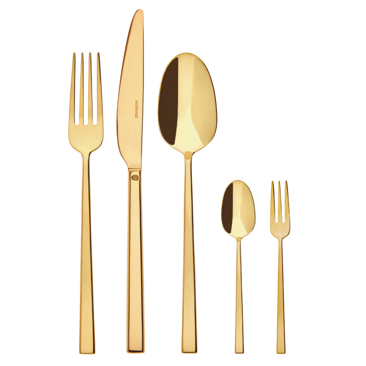 Sambonet Rock - Edelstahl / PVD Gold 60-piece cutlery set. Full tang / Monoblock