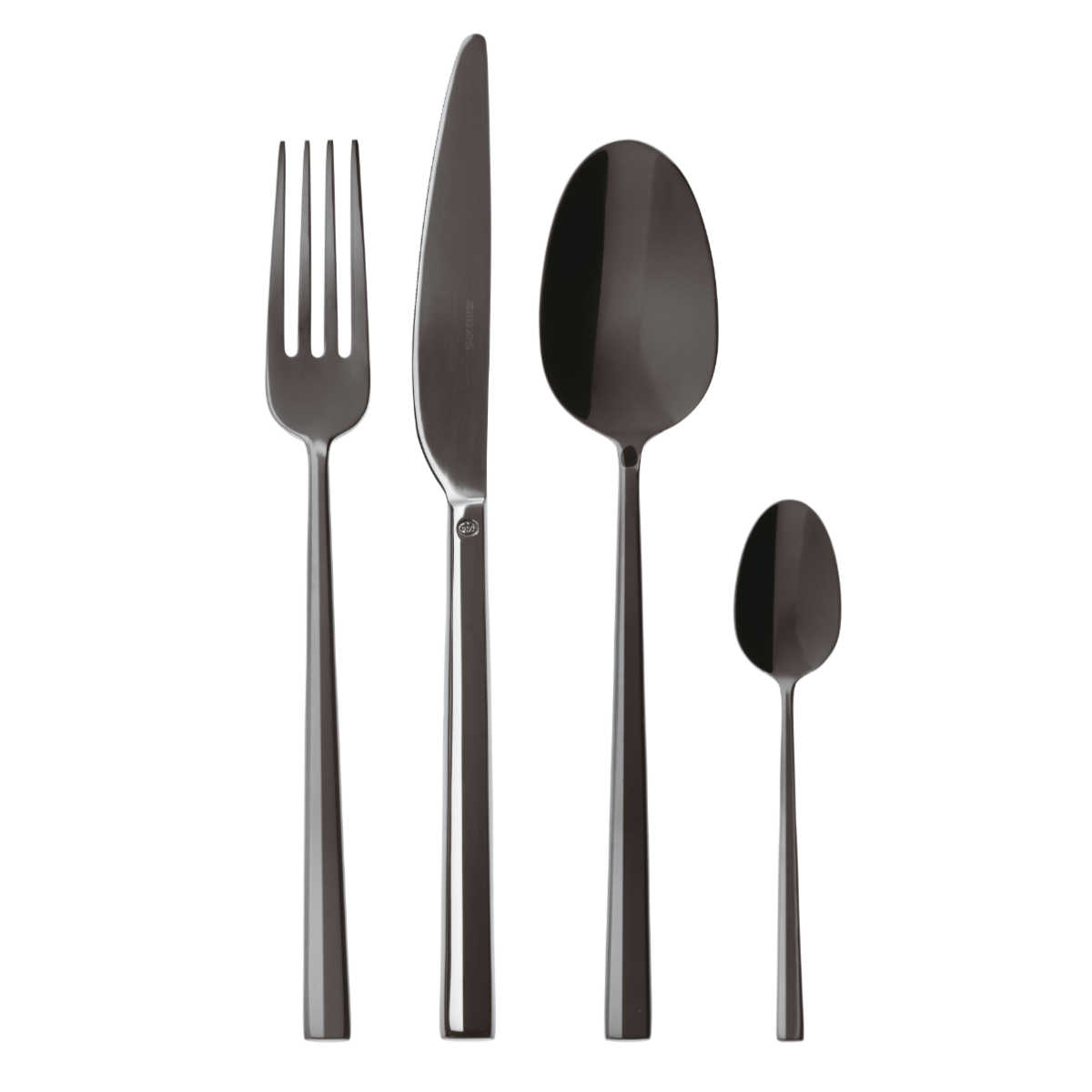 Sambonet Rock - Edelstahl / PVD schwarz 24-piece cutlery set. Full tang / Monoblock