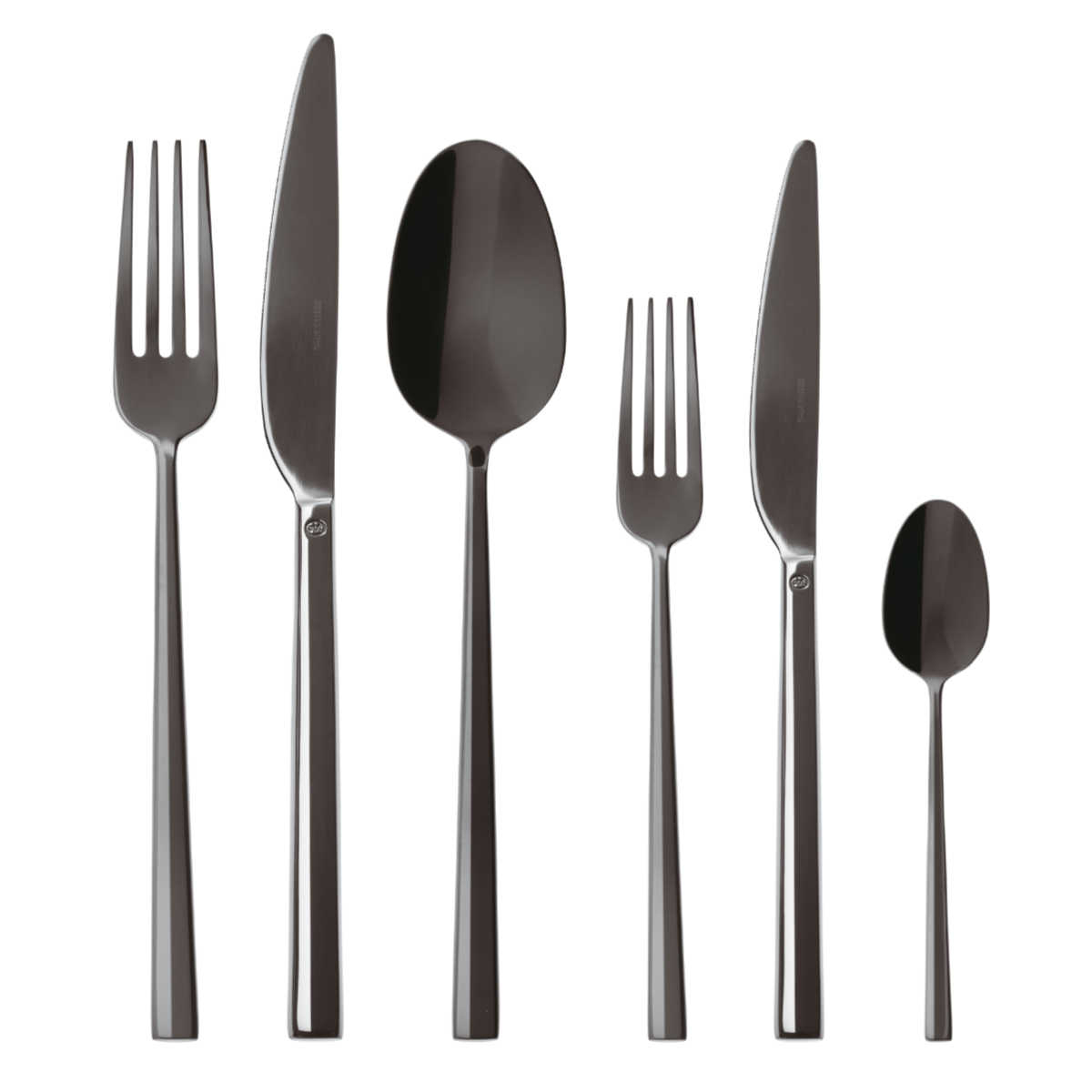 Sambonet Rock - Edelstahl / PVD schwarz 36-piece cutlery set. Full tang / Monoblock