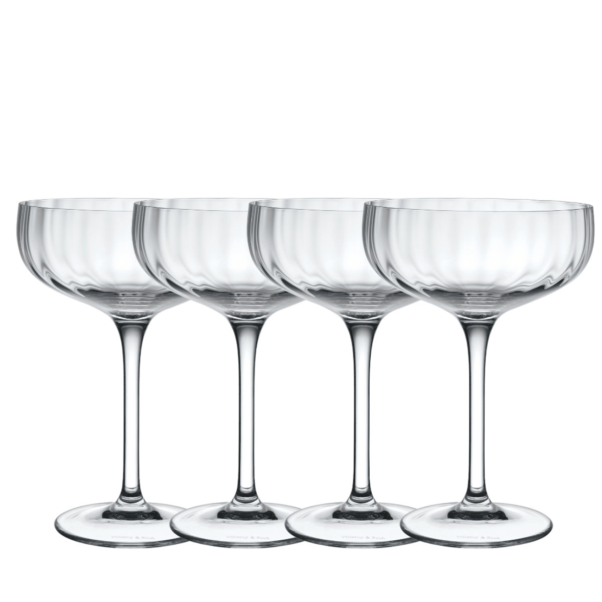 Villeroy & Boch Rose Garden Glas 4-piece champagne saucer set