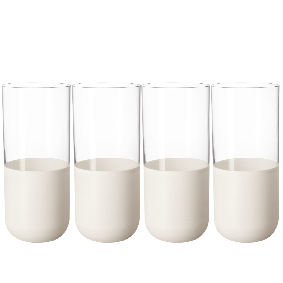 Villeroy & Boch Manufacture Rock blanc Longdrinkbecher Glas Set 4-tlg. 0,3 L