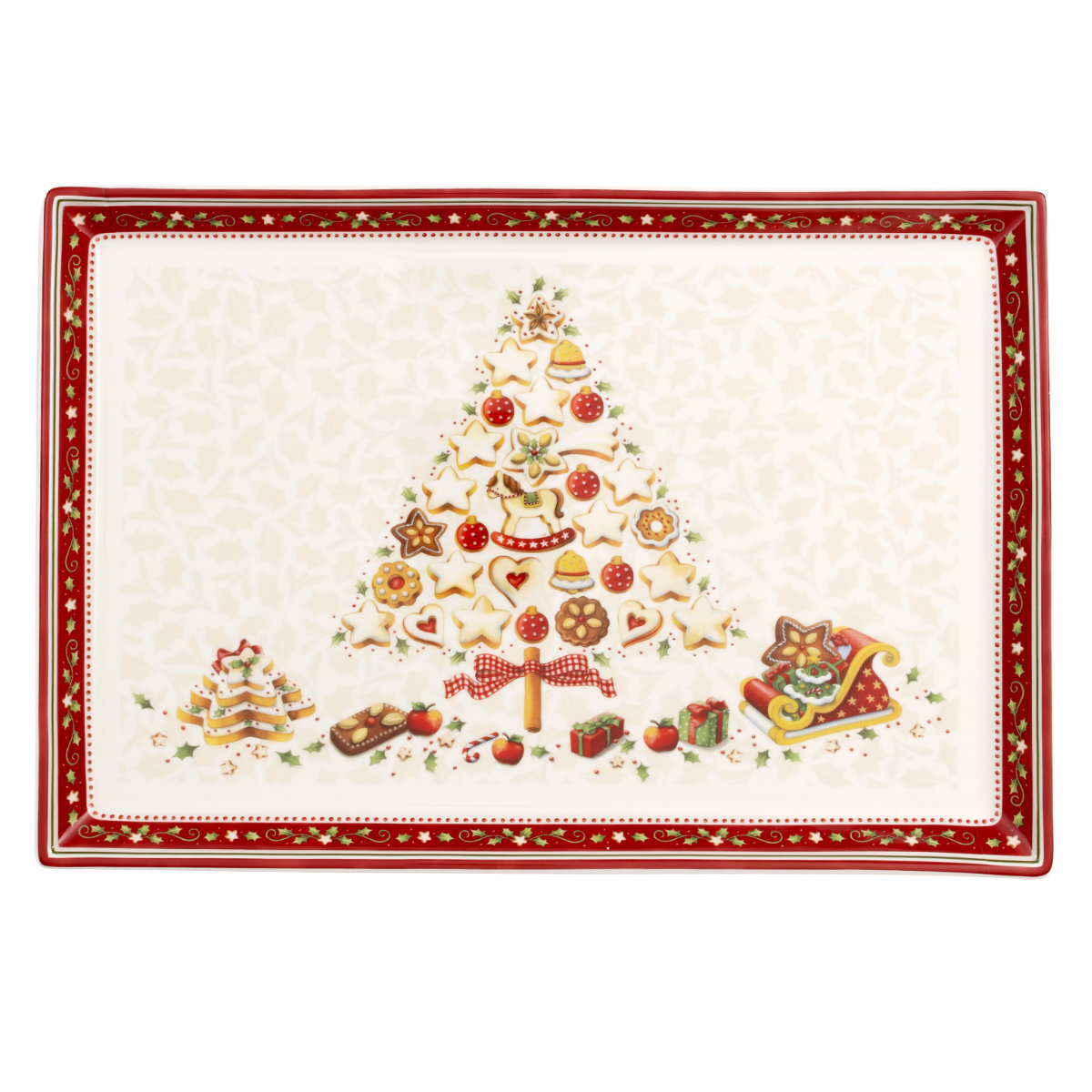 Villeroy & Boch Winter Bakery Delight Large rectangular pastry plate - tree 39x26.5 cm