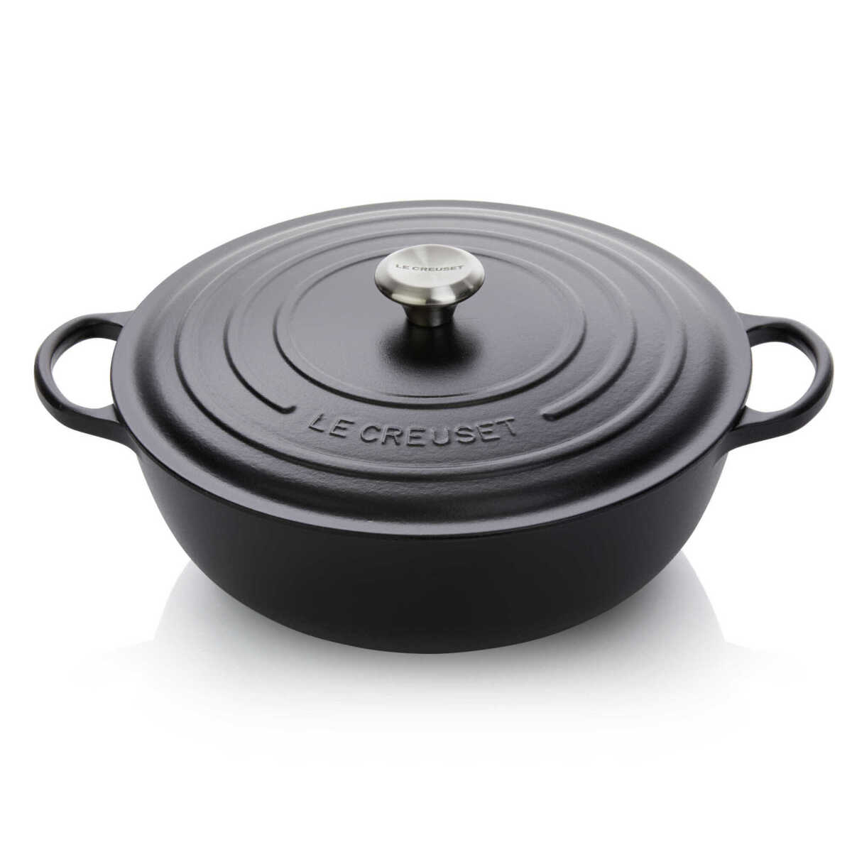 Le Creuset Gusseisen Spezialbräter La Marmite Signature schwarz d: 32 cm / 7,0 L