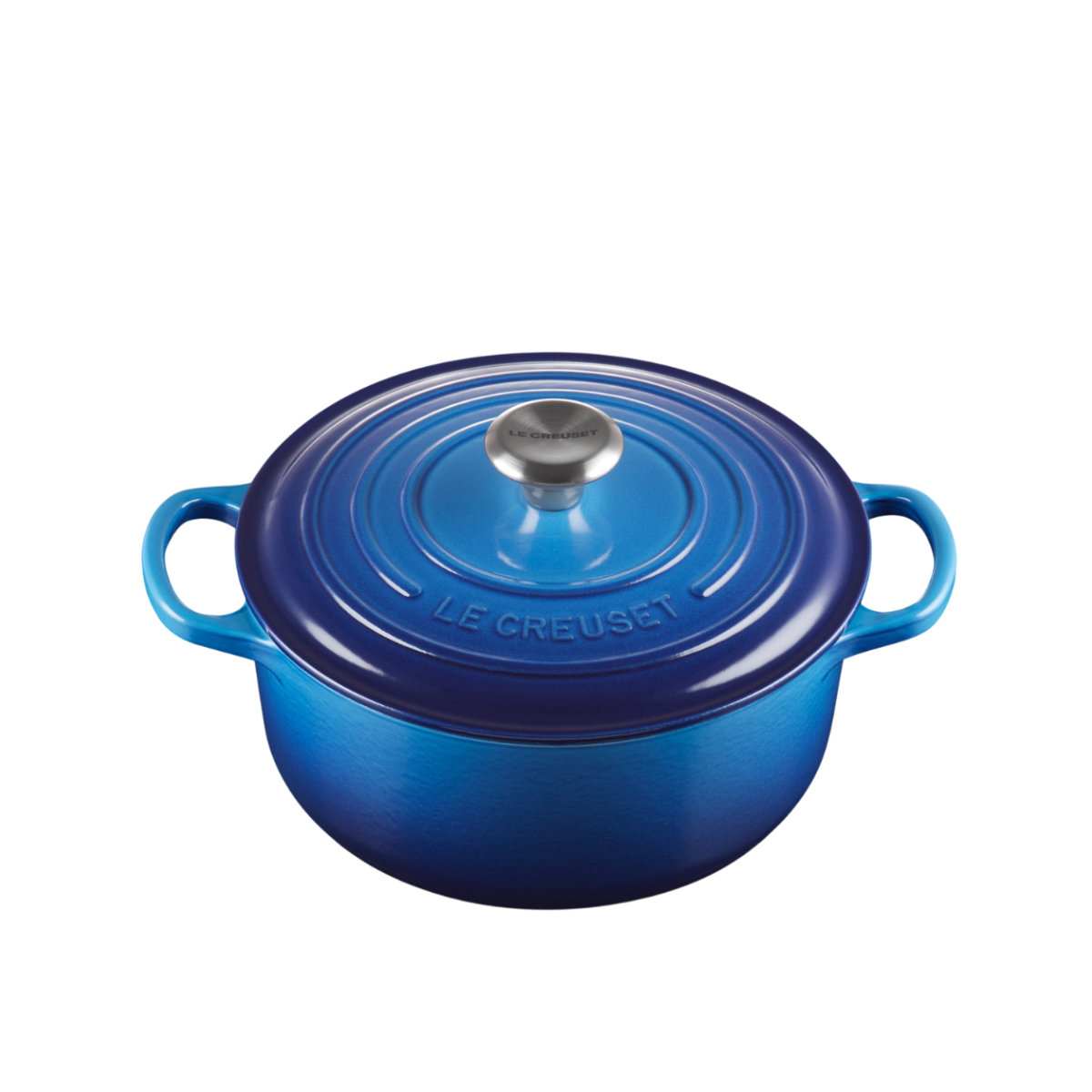 Le Creuset Bräter Signature rund Bräter azure blue 20 cm