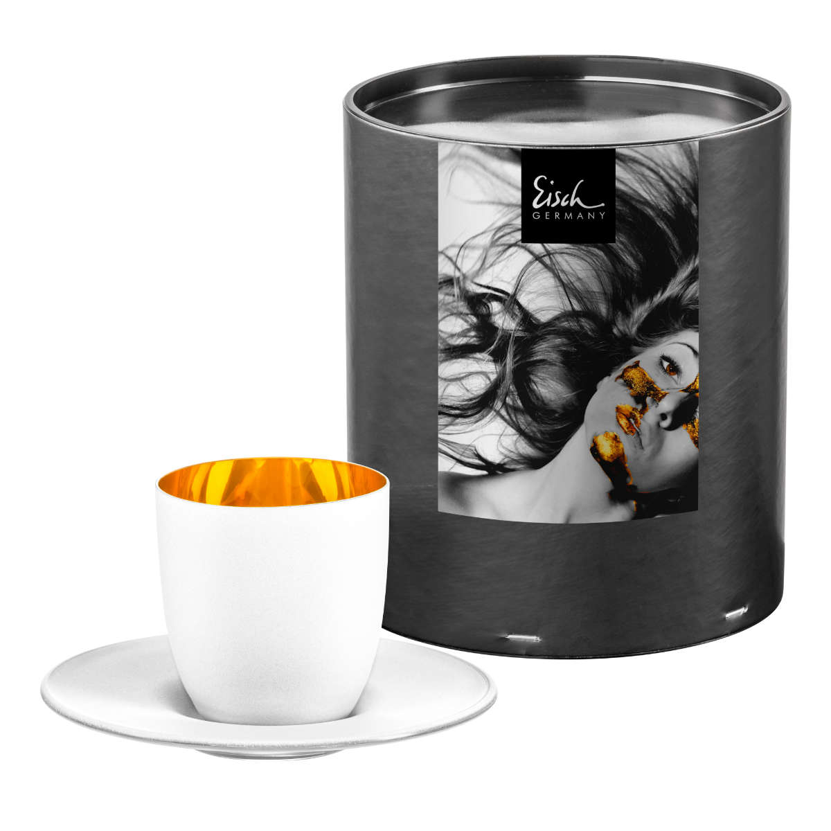 Eisch Cosmo pure white gold Espressoobertasse mit Untertasse Set 2-tlg.