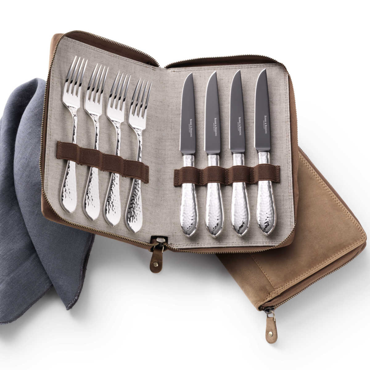 Robbe & Berking Martele Grill set Frozen Black 8 pieces