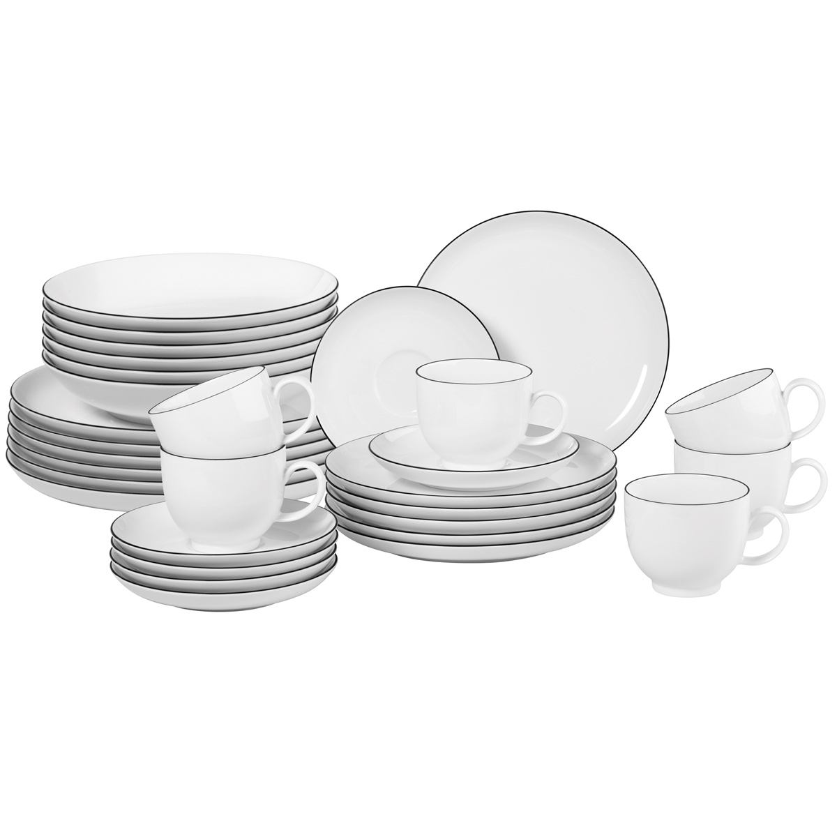 Seltmann Weiden Lido Black Line Kombi-Set rund 30-tlg. Lido Black Line 4270002786530