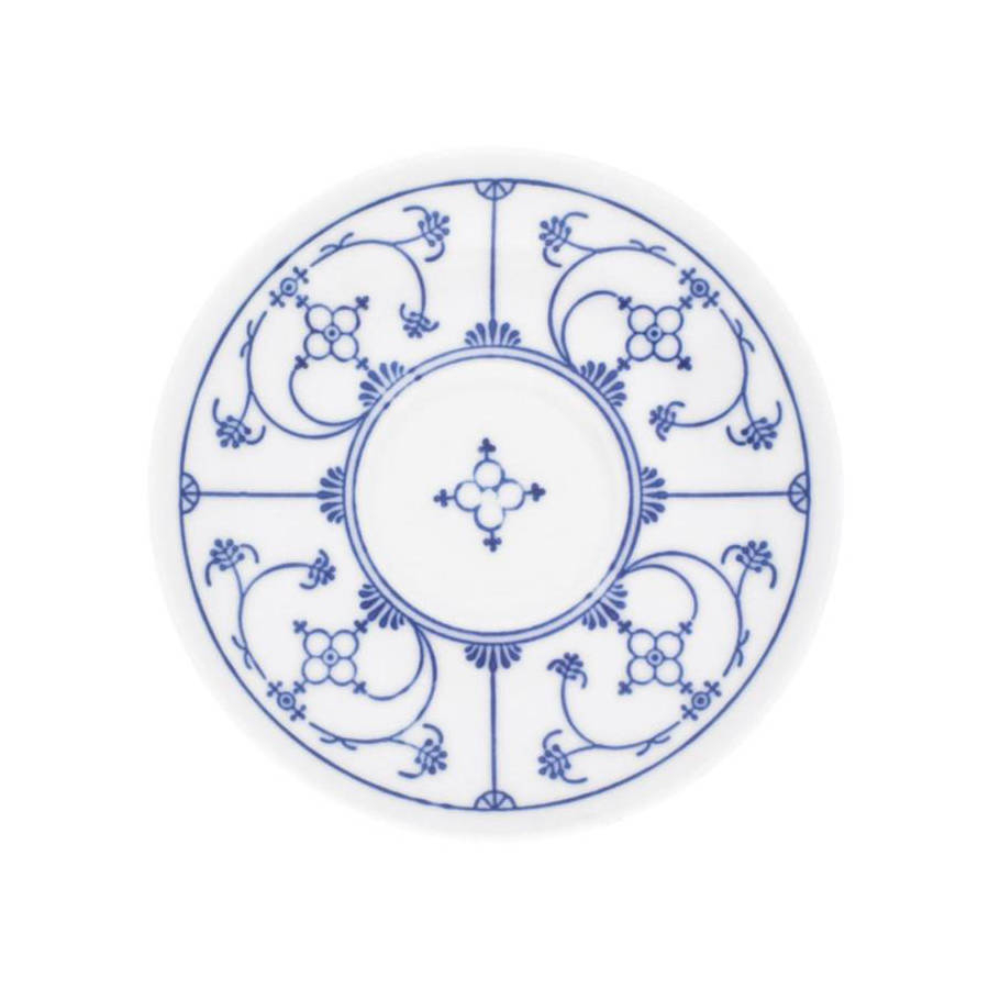 Kahla Blau Saks - Indisch Blau - Stohblumenmuster Kaffeeuntertasse 14 cm