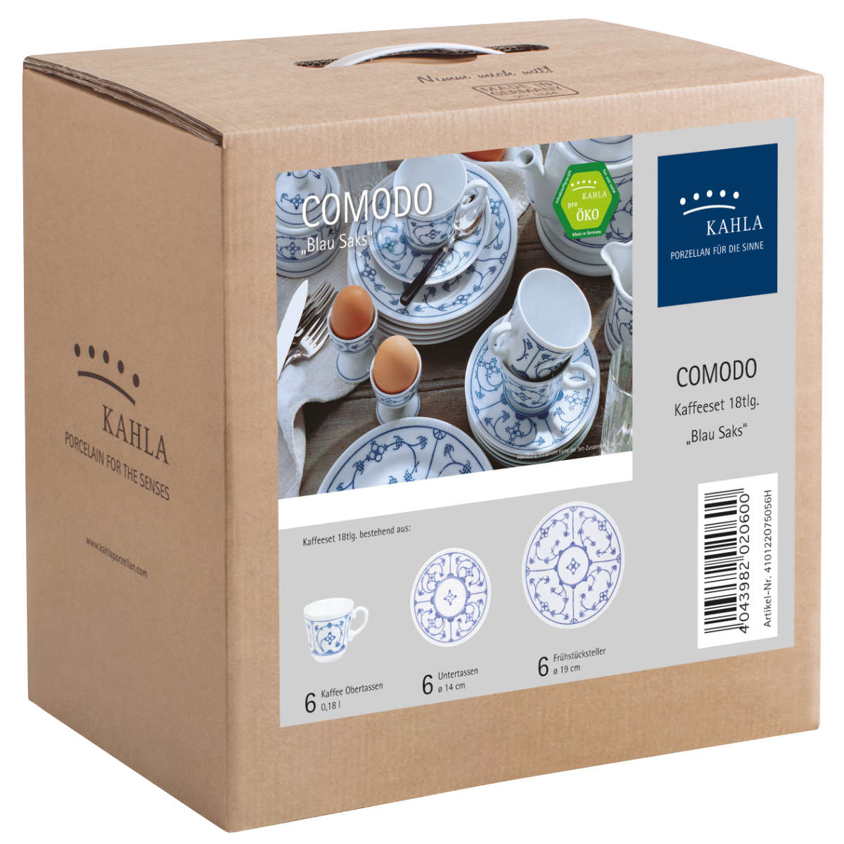 Kahla Blau Saks - Indisch Blau - Strohblumenmuster Coffee set 18 pieces