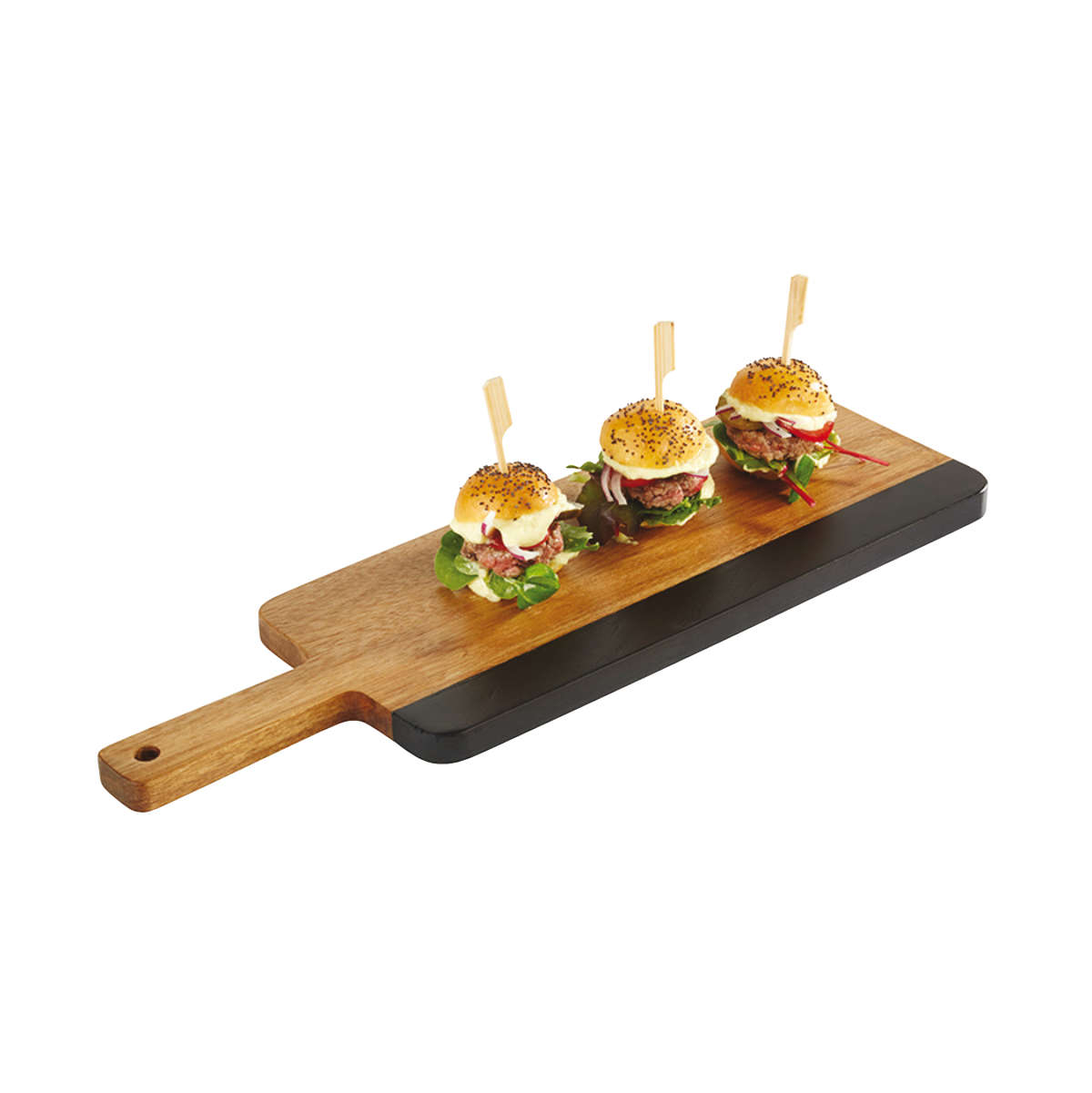 Sambonet Paderno Tavola Table Acacia Wood / Slate Serving Board 30.5x13x1.5 cm