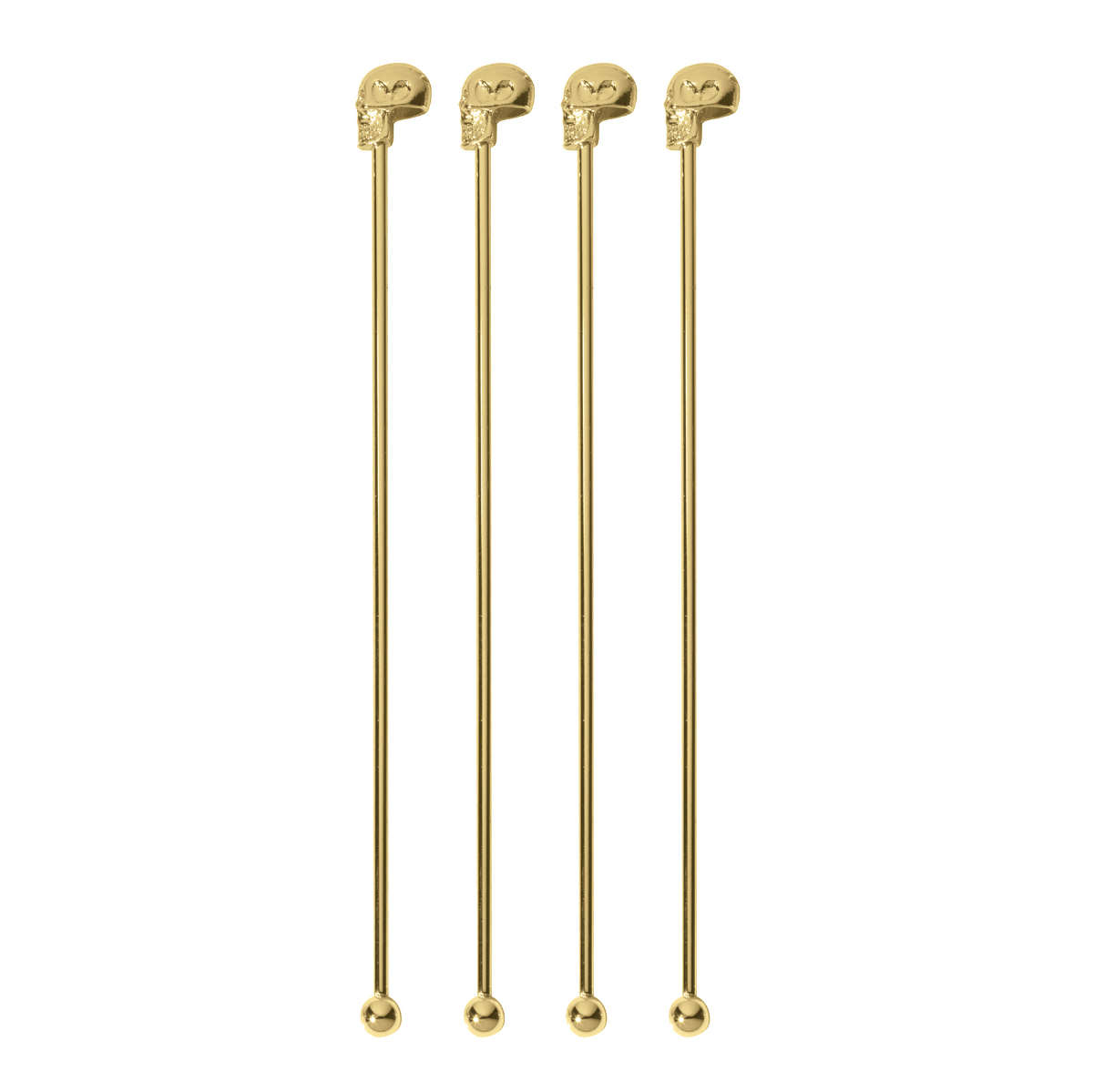 Sambonet Paderno Bar Utensils Набор коктейльных мешалок в форме черепа 4 шт. 18,5 см