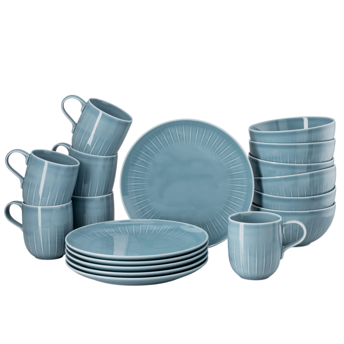 Rosenthal Joyn Denim Blue Breakfast set, 18 pieces