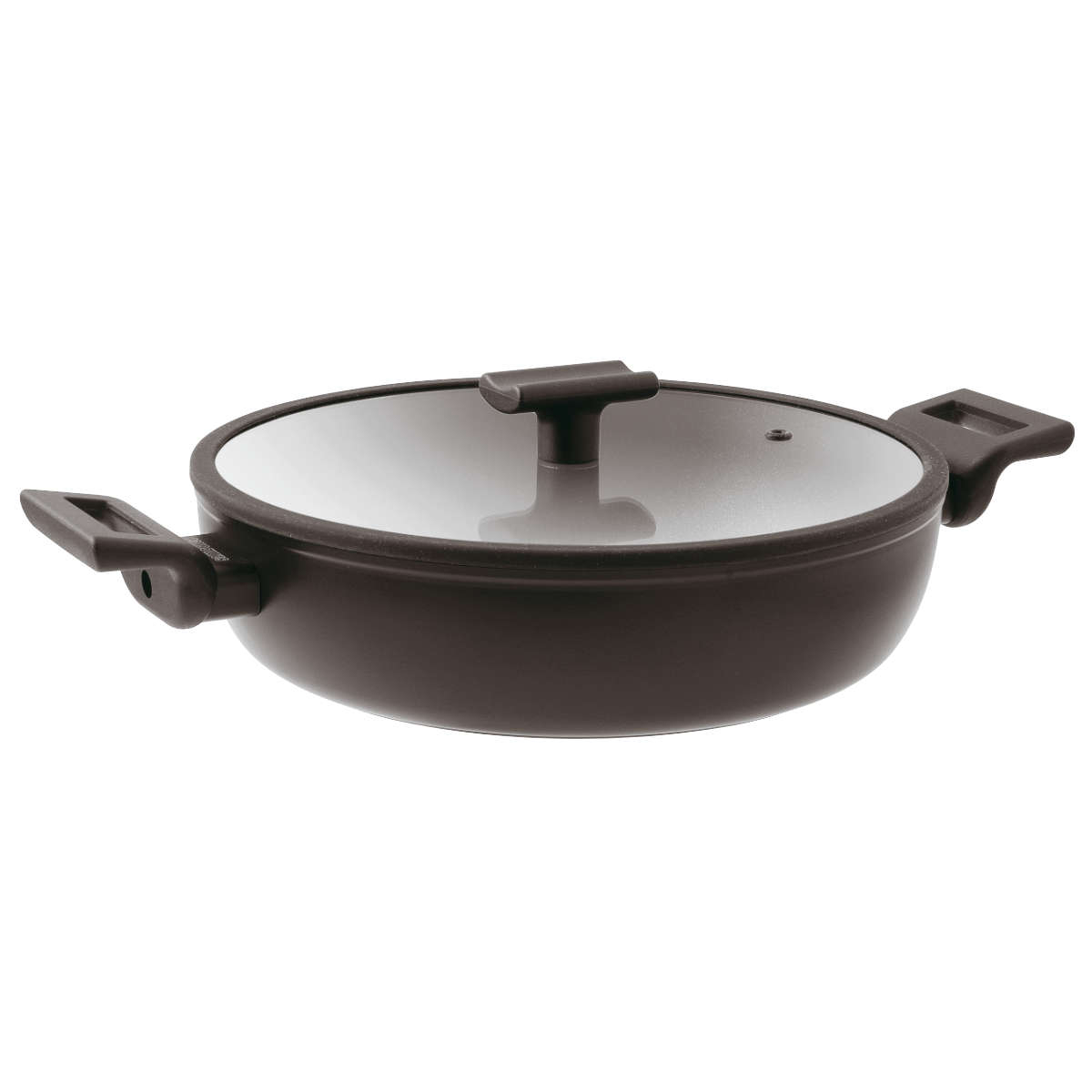 Sambonet Titan Pro Aluminium Schwarz Servierpfanne mit Deckel antihaft d: 28 cm / h: 7,5 cm / 4 L