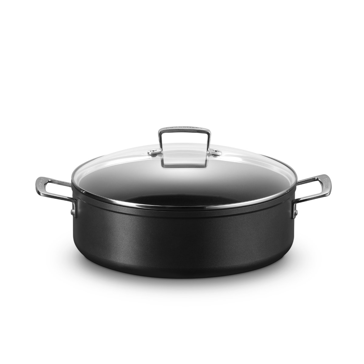 Le Creuset Aluminium-Antihaft-Pfannen Aluminium Schmorpfanne mit Glasdeckel 28 cm