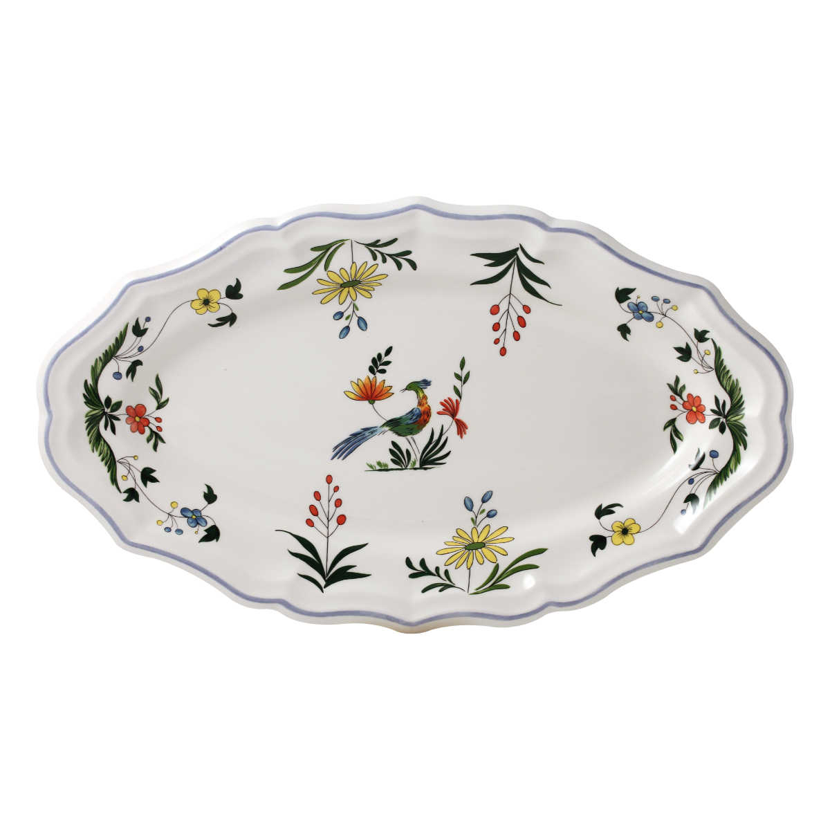 Gien Fayencerie Oiseaux Paradis Овальная тарелка 36 x 21,3 см