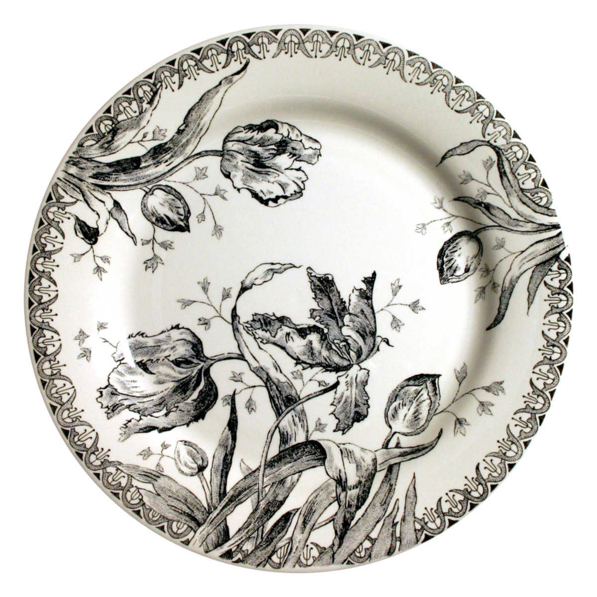 Gien Fayencerie Tulipes Noires Dinner plate 27.4 cm