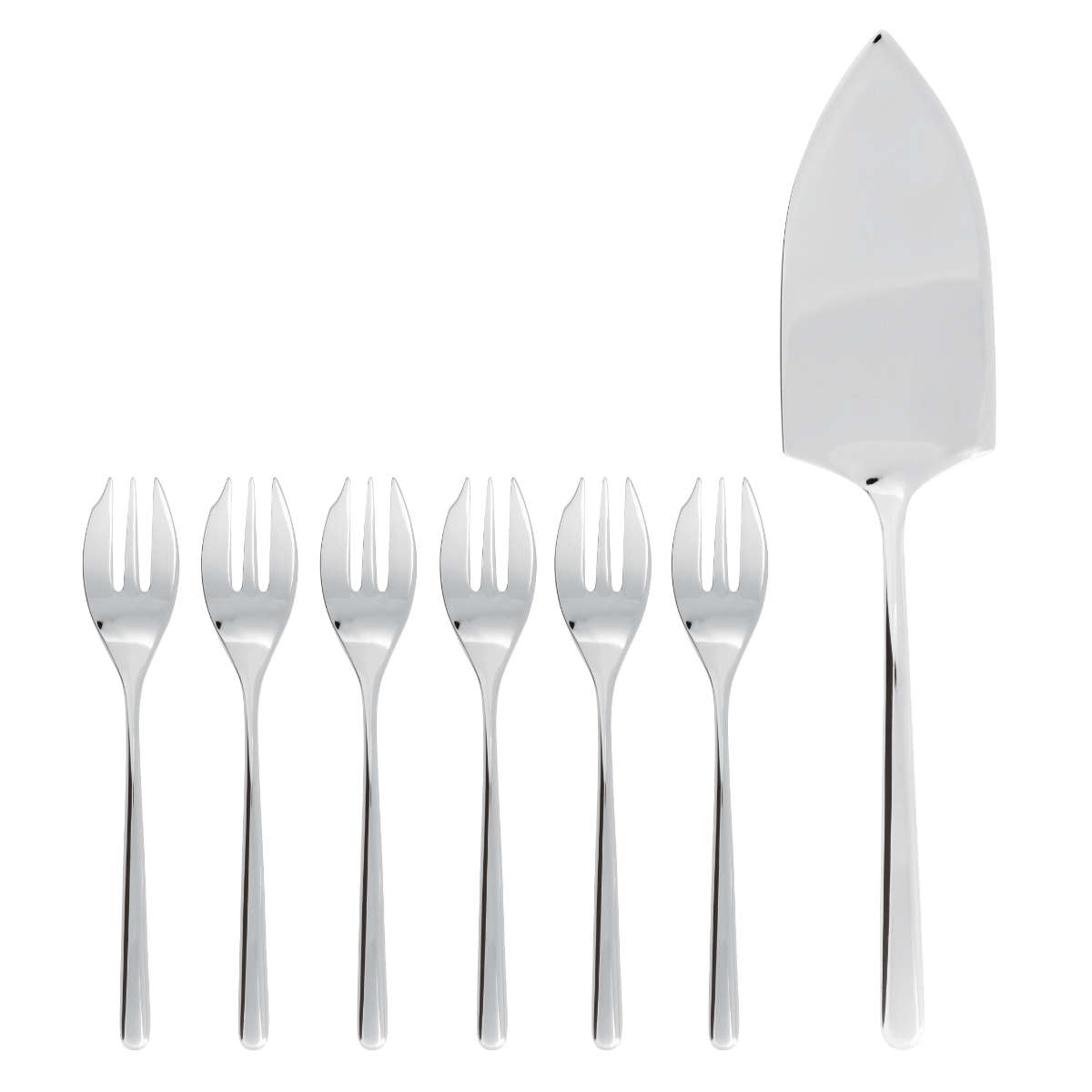 Sambonet Linear - Edelstahl 18/10 Cake fork Cake spatula Set 7 pcs