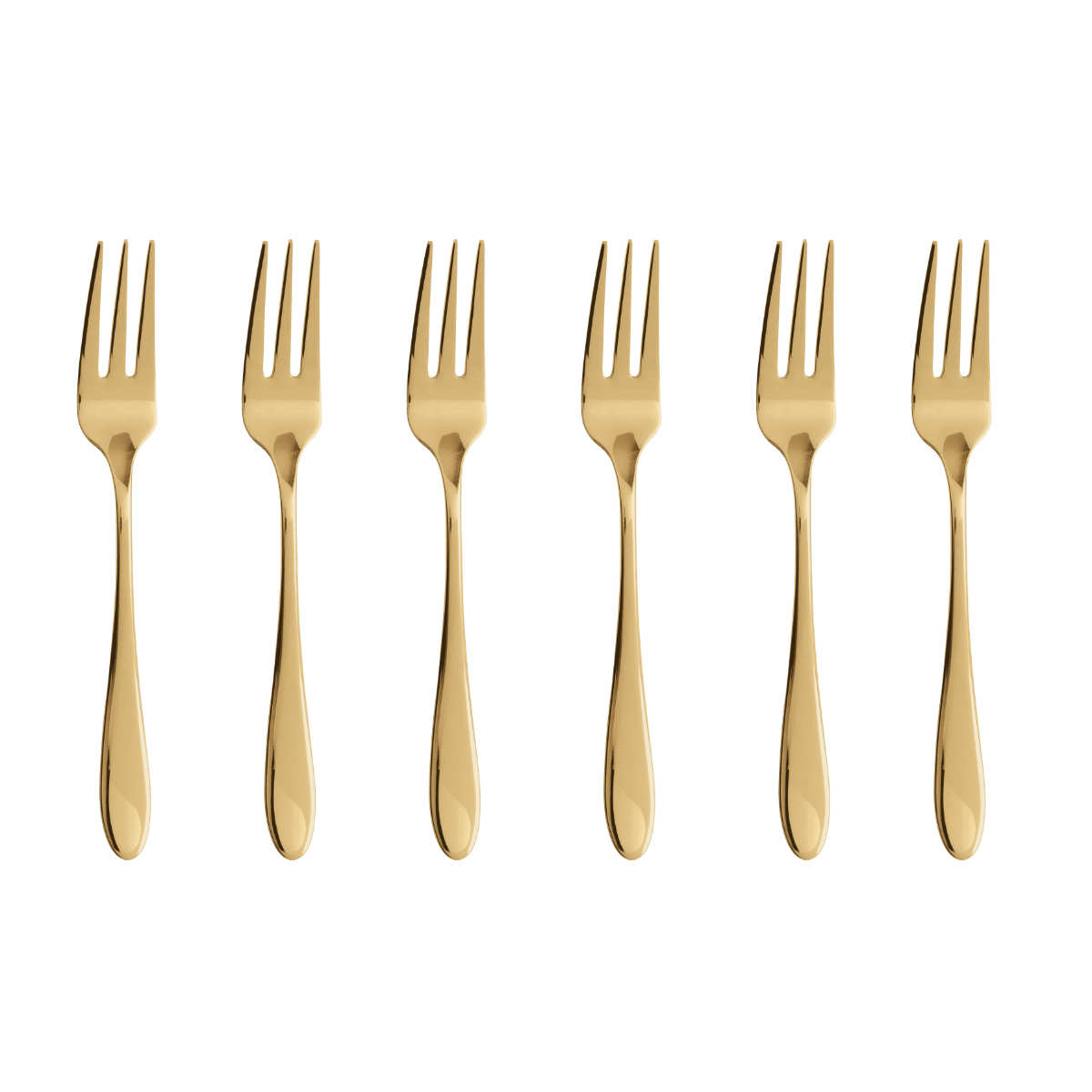 Sambonet Velvet Edelstahl PVD / Gold Set of 6 cake forks