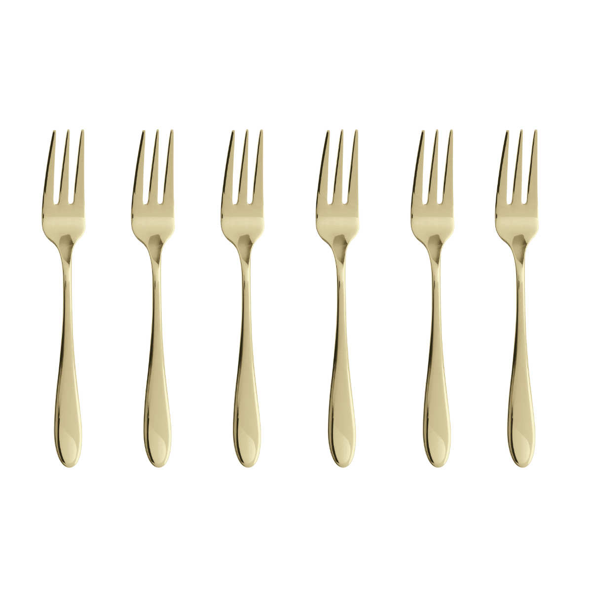 Sambonet Velvet Edelstahl PVD / champagerfarben Set of 6 cake forks