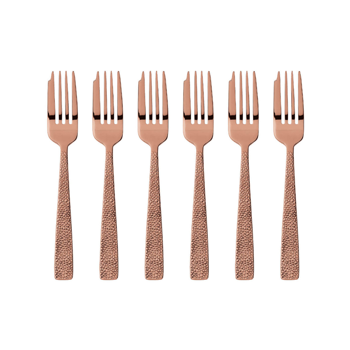 Sambonet Siena Edelstahl PVD / Kupfer Set of 6 cake forks