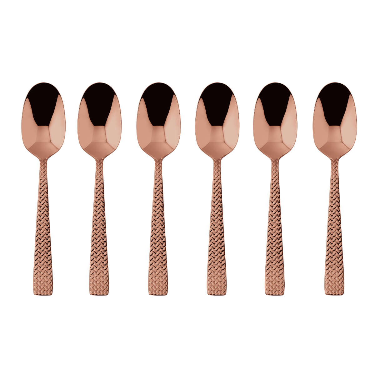 Sambonet Cortina Edelstahl PVD / Kupfer Set of 6 coffee spoons