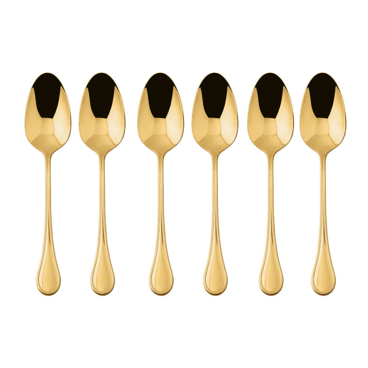 Sambonet Royal Edelstahl PVD / Gold Set of 6 coffee spoons