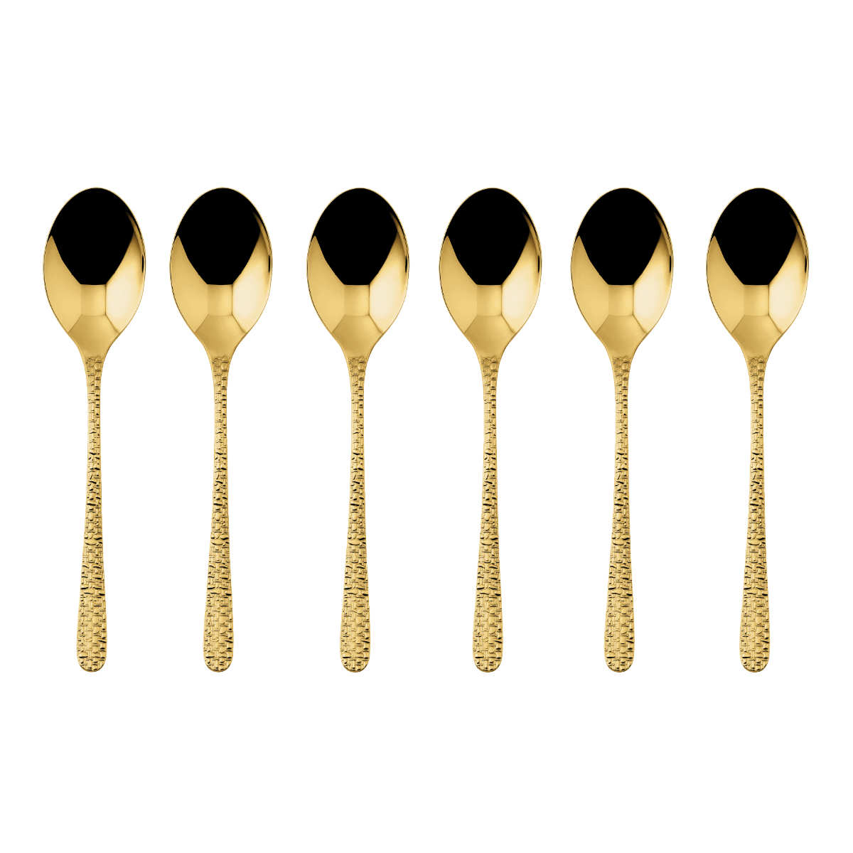 Sambonet Venezia Edelstahl PVD / Gold Set of 6 coffee spoons