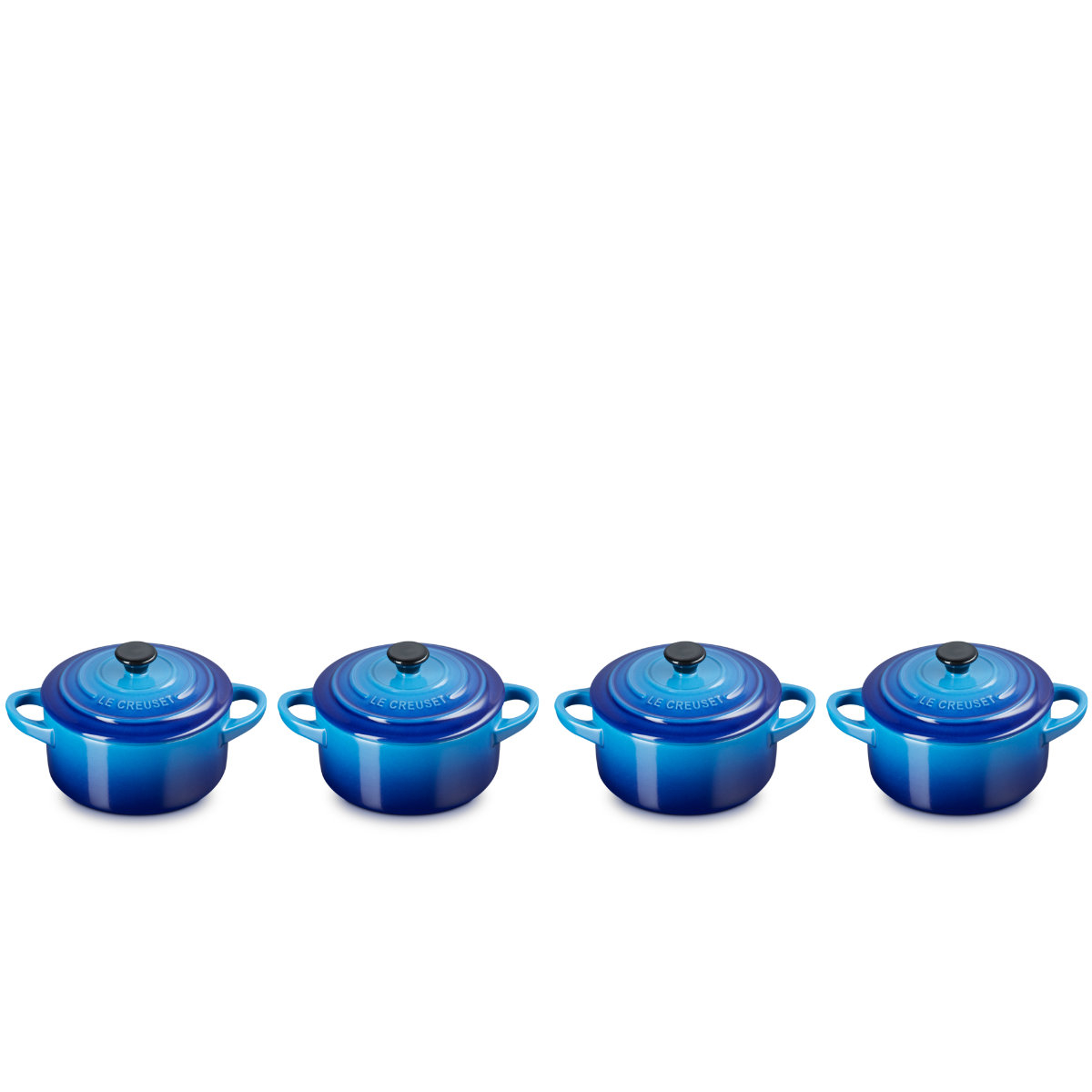 Le Creuset Poterie Kochen & Backen Mini Cocottes set azure blue 4-piece