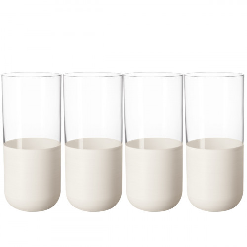 Villeroy & Boch Manufacture Rock blanc Longdrinkbecher Glas Set 4-tlg. 0,3 L